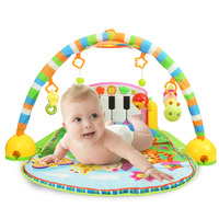 婴儿音乐健身架器新生宝宝脚踏钢琴带游戏毯0