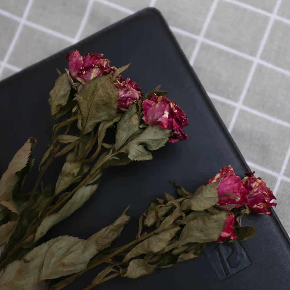 流星雨玫瑰干花月季真花文艺插花居家软装diy 干花混合式玫瑰花束