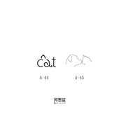 即墨蓝暂时性轻文身半永久小清新纹身CAT小猫小狗轻吻遮纹身图案