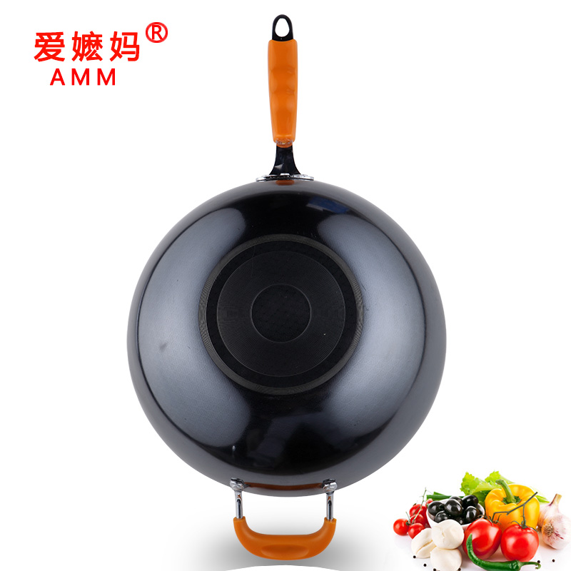 平底燃气电磁炉炒菜通用 不粘锅生锈炒锅涂层