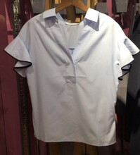 5折代购新FIVE女plus2017新款女夏装纯色荷叶短袖衬衫2JM2013450