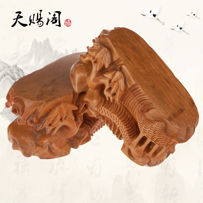 实木根雕 奇石花盆景底座 可挖槽 椭圆石头木底座 多种尺寸包邮