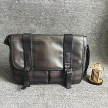博柏利BURBERRY男士二手单肩包PVC经典格纹闲置正品斜挎包奢侈品