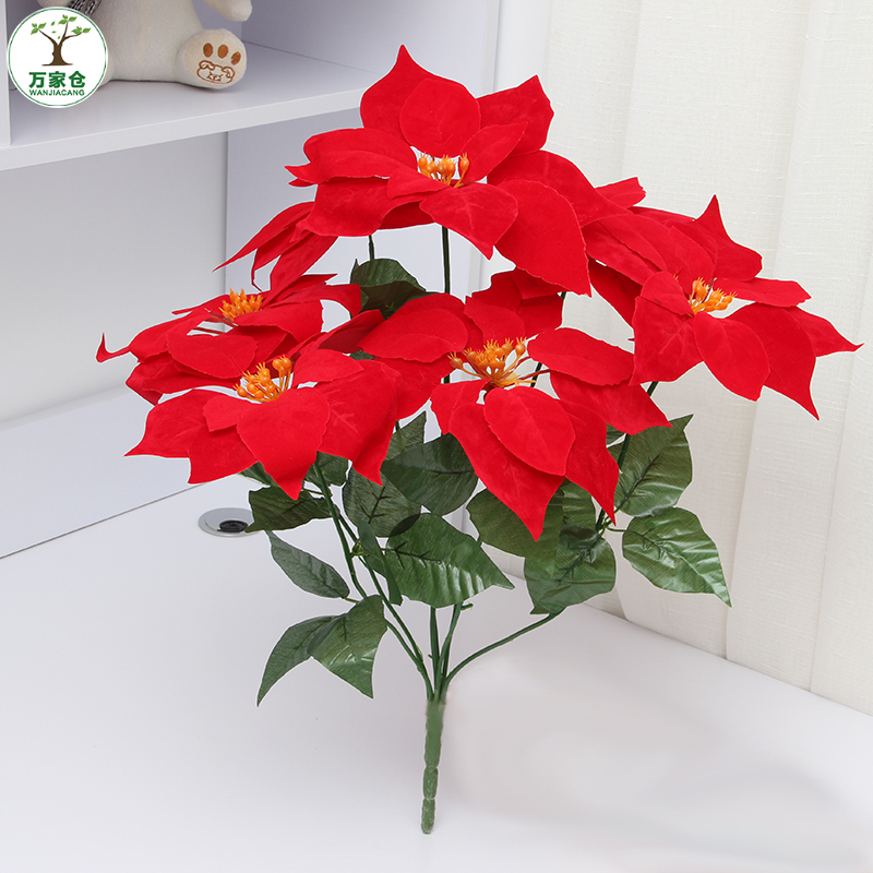假花仿真花发财树塑料花一品红植物盆栽客厅装饰花室内小桌面盆景