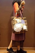 森林系森女蕾丝贴布花朵格纹工艺手提单肩布包 2016熊姑娘新款
