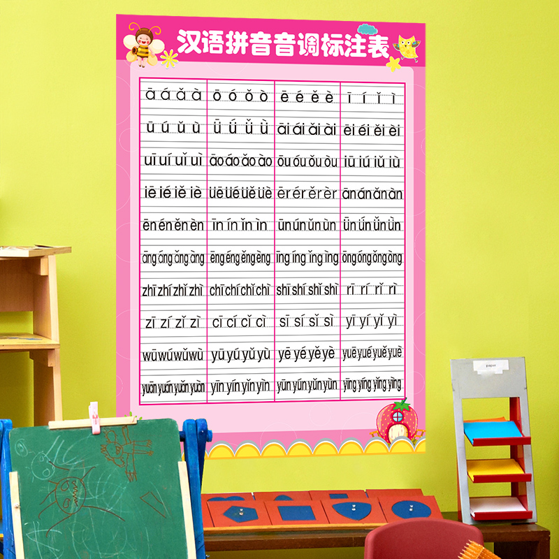 幼儿园班级教室学贴画墙面装饰汉语拼音小学儿童房间布置墙贴画