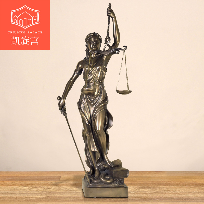 欧式家居饰品仿古铜正义女神忒弥斯雕像创意树脂雕塑人物桌面摆件