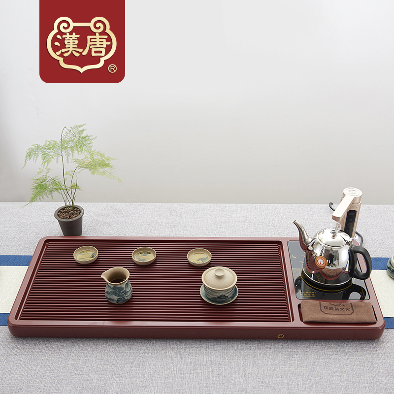 汉唐 电胶木茶盘功夫茶具套装J款配件 排水茶海木电结合托盘茶台