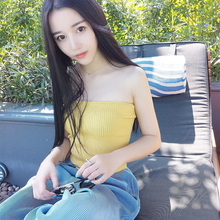 夏季新款 上衣 性感紧身打底抹胸弹力针织裹胸小背心女外穿短款 包邮
