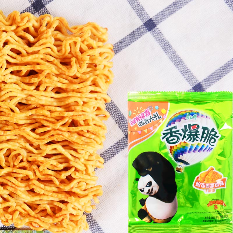 康师傅干脆面香爆脆吮指香葱鸡味干吃方便面捏碎面小零食