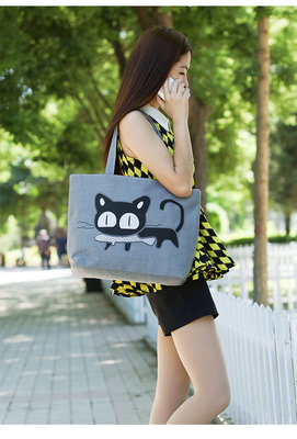 卡通学生包包书包书袋包袋 大学补习补课袋子 单肩帆布包手提 女