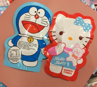 可爱卡通糖果叮当猫机器猫kt猫凯蒂猫qq糖果汁软糖喜糖零食单包