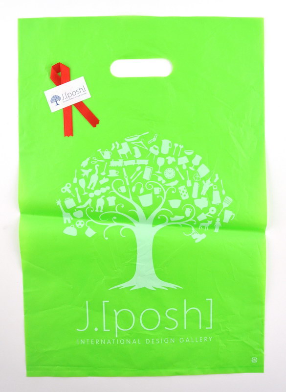 日本原装现货 j.[posh] 绿色塑料袋 提手款 28*42cm