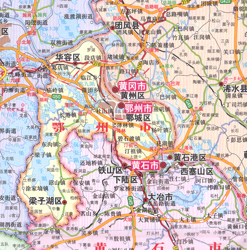 湖北省地图 2017新版湖北地图贴图 武汉大城区地图 盒装纸质地图 行