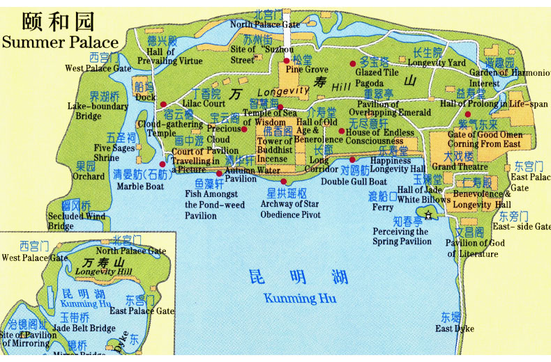 [中英文] 北京交通旅游地图 名胜古迹 景点介绍 北京交通游览图 官方图片