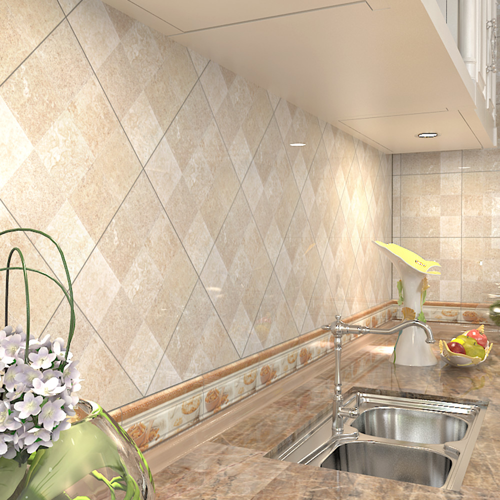 欧式田园厨卫瓷砖300x300厨房菱形室内墙砖/卫生间墙面砖防滑地砖