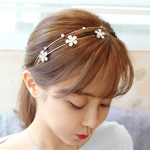 发饰韩国镶钻细发箍韩版式珍珠水钻双排头箍发带压发卡简约头饰品