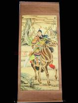 国画字画工笔人物画镇宅化煞关公关二爷骑马关公关帝神武已装裱