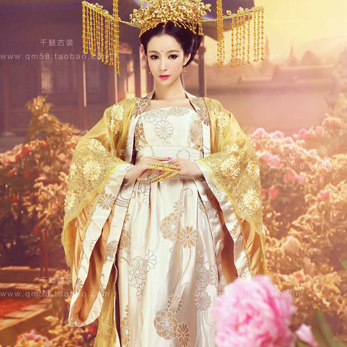 影楼摄影主题古装唐朝贵妃公主拖尾襦裙服装舞台演出服莺吟燕舞