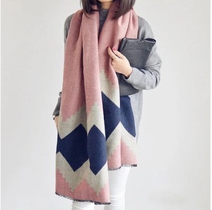 超大加厚仿羊绒披肩围巾