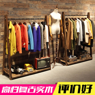 【特价】仿古做旧服装店展示柜欧式货架鞋子包中岛柜