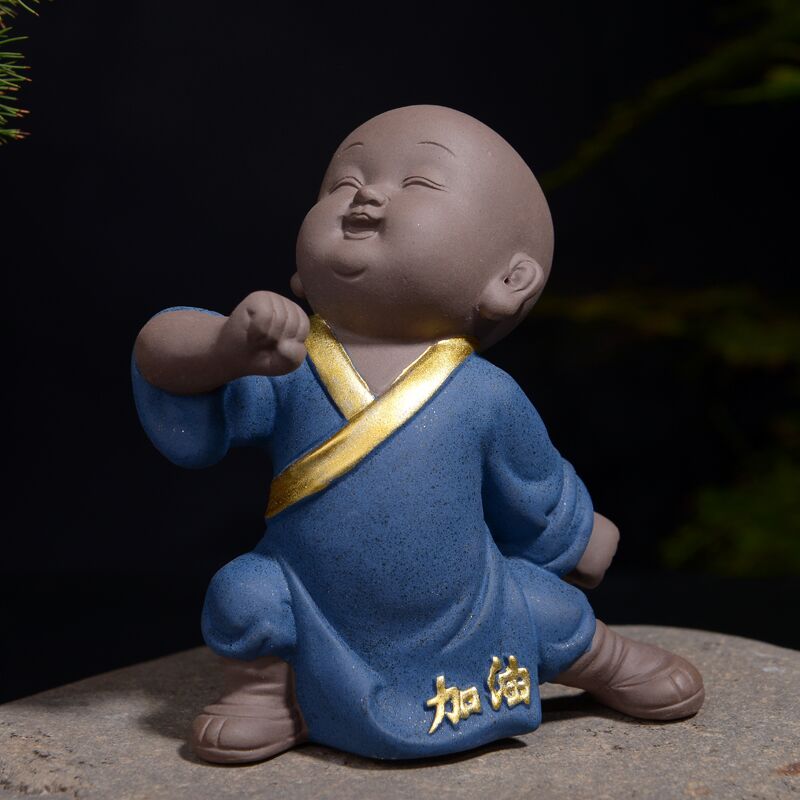 功夫茶具配件紫砂小和尚茶宠摆件养壶笔架茶漏托茶玩陶瓷包邮喷水