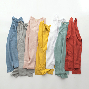 青年圆领竹节棉长袖T恤