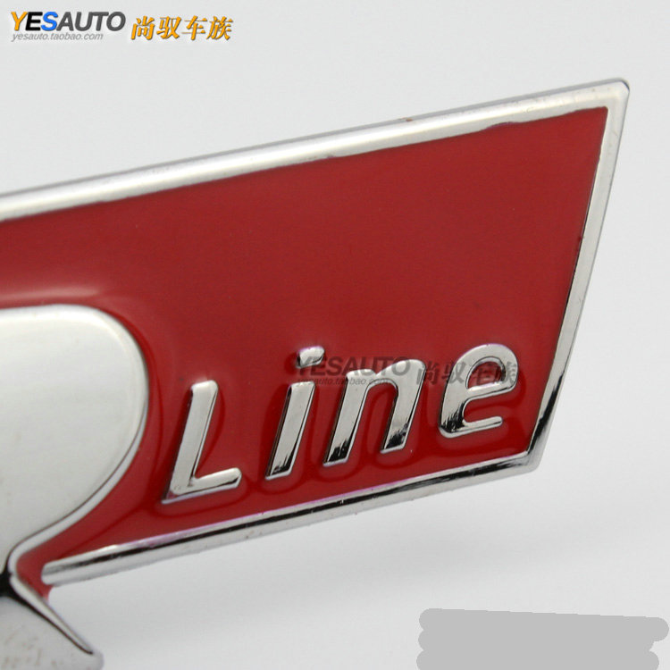 r line车标车贴 rline中网标 个性立体车标贴 金属中网标卡扣