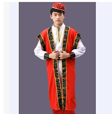 维族舞蹈表演服装新疆服装 哈萨克族演出服饰 民族服装男