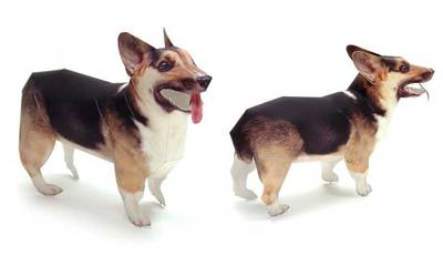 diy手工益智剪纸折纸儿童玩具 动物 柯基犬 狗 3d立体