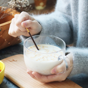 日式玻璃牛奶早餐杯