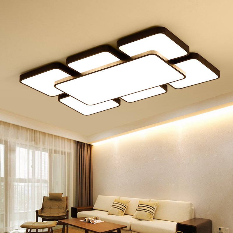 客厅灯简约现代大气led吸顶灯创意个性灯具卧室灯长方形房间大灯