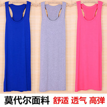 背心裙连衣裙夏秋纯棉纯色长裙包臀修身 吊带收瘦腰打底裙 2017新款