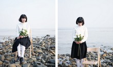 日本原单2014新款春装森女日系女士长袖衬衫简约韩版棉衬衣个性领
