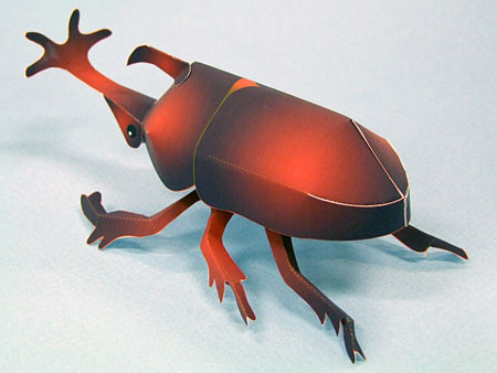 立体折纸手工制作模型剪纸 仿真昆虫 爬虫 甲虫 甲壳虫 3d纸模