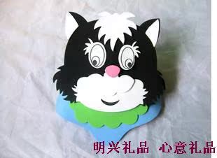 儿童表演道具 小花猫头饰/小花猫立体帽 生日派对聚会面具头饰