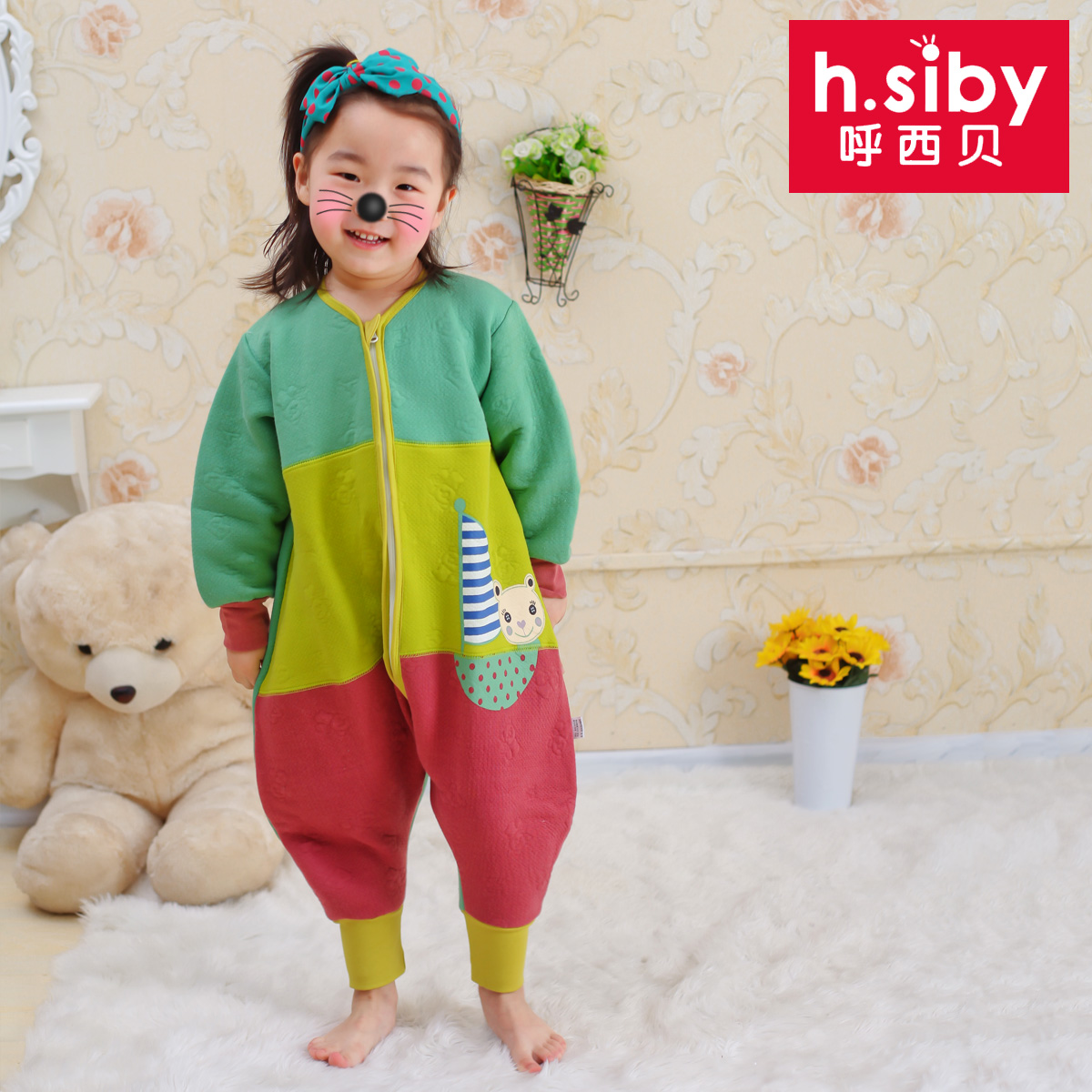 呼西贝分腿睡袋 婴儿宝宝睡袋 儿童大童防踢被