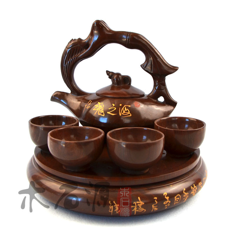 【木石源】手工木鱼石提梁茶壶礼品整套装功夫茶具茶碗非紫砂陶瓷