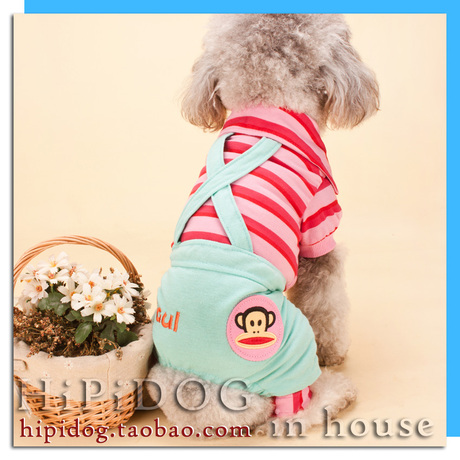 淘宝网购物-2件包邮|条纹情侣背带裤泰迪比熊