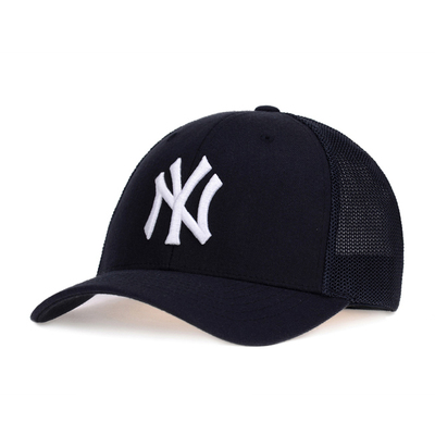[大促特价] 韩国-ny全封棒球帽,mlb帽子男女款正品藏蓝夏款网帽