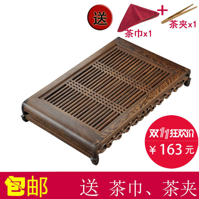 鸡翅木茶盘 新颖茶具实木茶盘 托盘式储蓄水式茶台 木制茶海包邮
