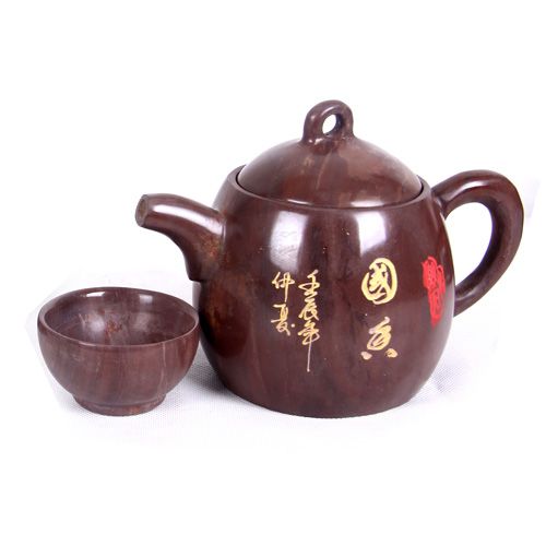 砭圣养生茶具 木鱼石茶具套装 功夫茶具 茶壶茶杯茶碗带茶盘