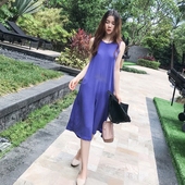 背心宽松镭腿七分连身裤 雪纺阔腿裤 无袖 yanyan自制休闲名媛范