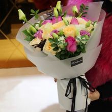 女人节扬州鲜花 混搭玫瑰清新花束 法国包装 爱情祝福生日鲜花