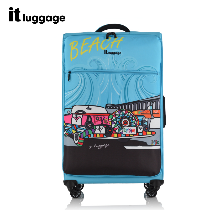 it luggage超轻软拉杆箱万向轮旅行箱登机托运海滩汽车印花30寸