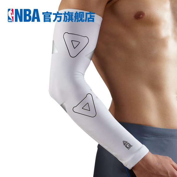 NBA AQ 加长护肘 运动护具跑步护臂足球篮球臂套 单只装AQ0020AA