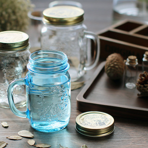 进口带盖吸管梅森罐