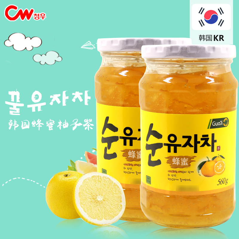 国际牌蜂蜜柚子茶 韩国进口水果茶冲饮品560g*2瓶分享装 秋冬热饮