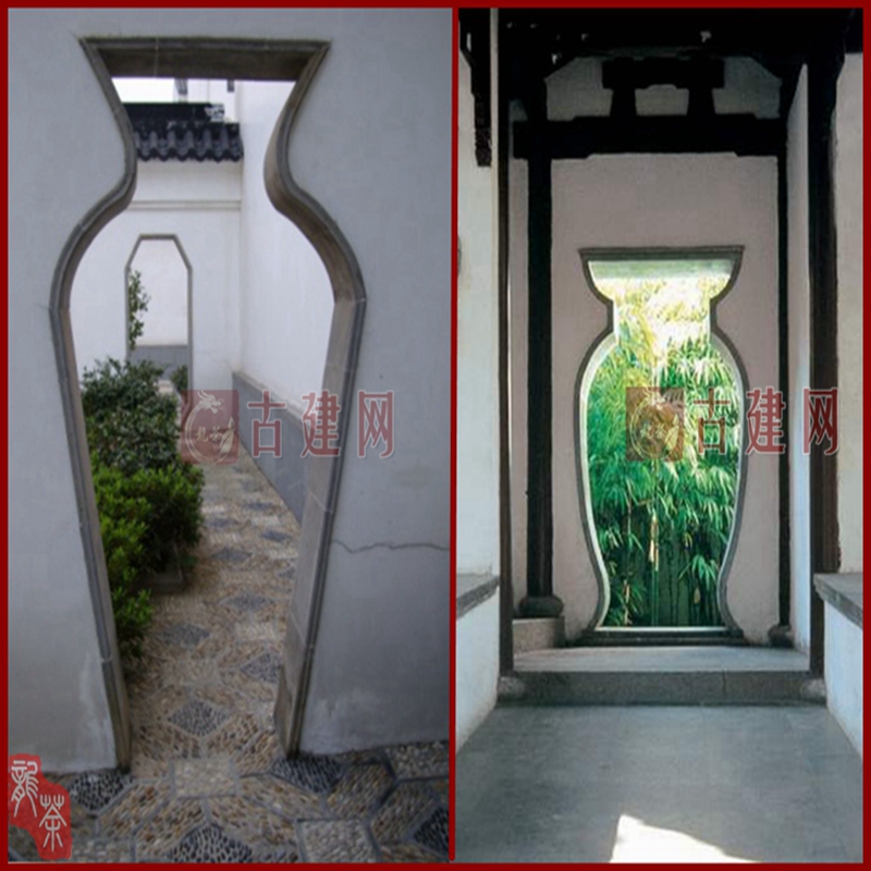 异形青砖拱型 花瓶门套 中式庭院多边形门洞龙荼古建材料