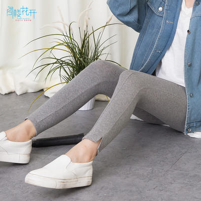阁楼花开秋冬新款女式黑裤子韩版打底裤小脚裤